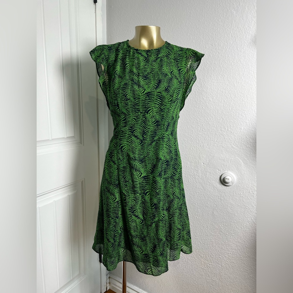 MICHAEL Michael Kors Green and Black Printed Mini Dress